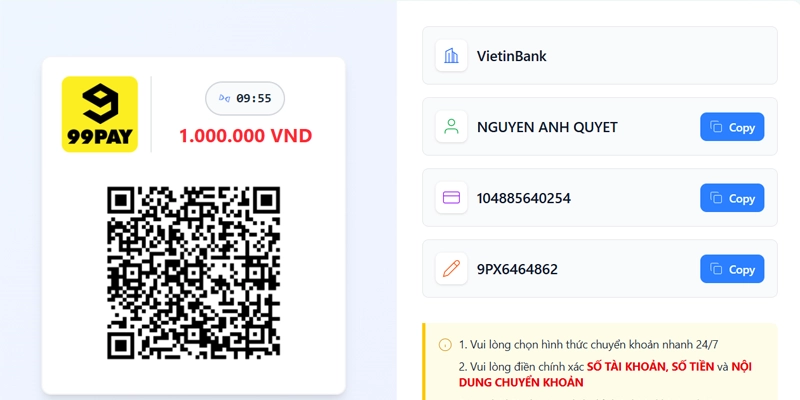 Nạp Tiền Good88 - Hướng Dẫn Cách Cấp Vốn Nhanh Và An Toàn 10 Kiểm tra kỹ thông tin và quét mã QR
