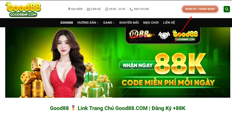 Đăng Nhập Good88 - Các Bước Thao Tác Đơn Giản Dễ Hiểu 10 Tạo giao diện trang chủ good88 bấm vào nút đăng nhập bên góc trái màn hình
