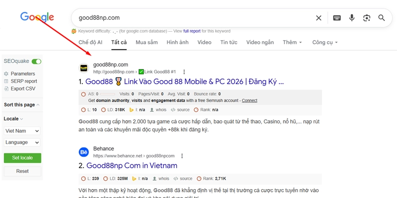 Đăng Nhập Good88 - Các Bước Thao Tác Đơn Giản Dễ Hiểu 9 Vào chorme và search từ khóa good88np.com